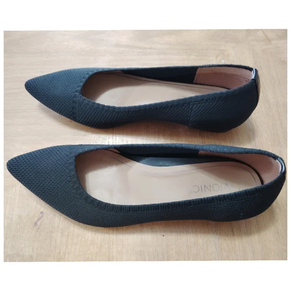 Vionic Dahlia Black Knit Ballet Skimmer Flats Size 7.5 - Picture 3 of 7